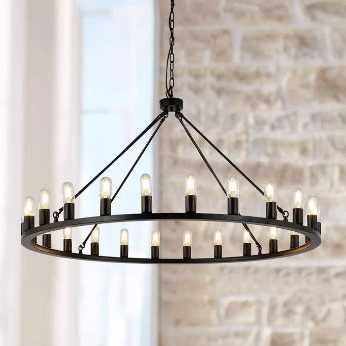 24-Lights Candle Wheel Design Chandelier