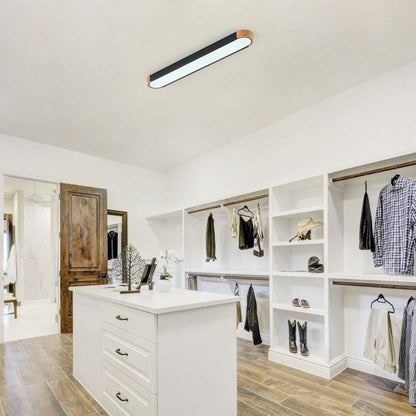1-Light Dewdrop 37.4" Modern Linear LED Dimmable 5CCT Flush Mount  Ceiling Light