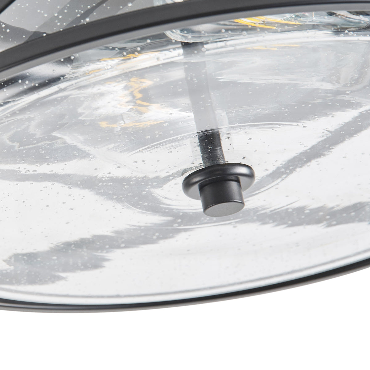 2-Lights Farmhouse Metal Cage Black Flush Mount Lighting