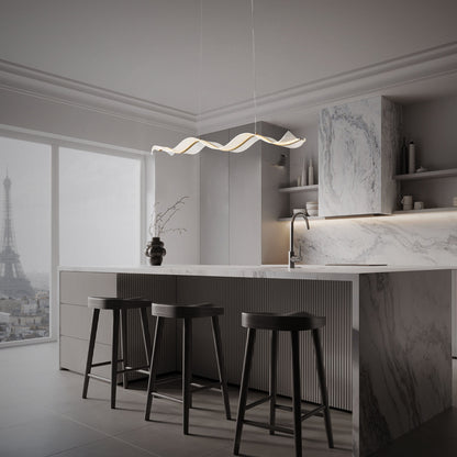 1-Light LED Curved Shape Kitchen Island Lights