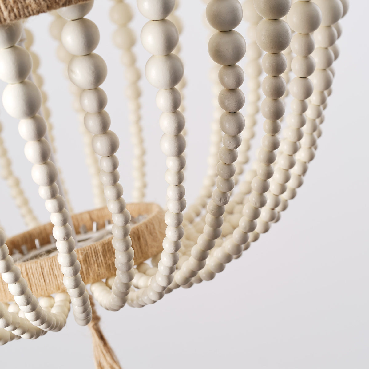 4-Lights Wood Beads Element Pendant Lighting