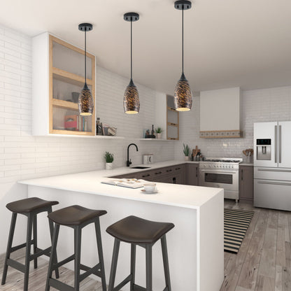 1-Light Modern Art Glass Pendant Marble Shade for Kitchen Island