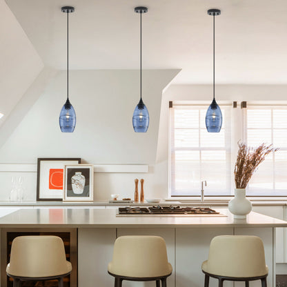 1-Light Modern Art Glass Pendant Marble Shade for Kitchen Island