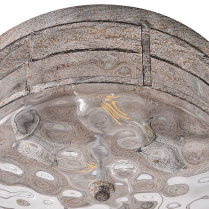 2-Lights Farmhouse Bubble Glass Flush Mount Lighting