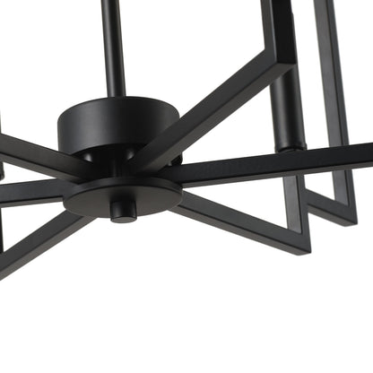 6-Light Modern Black Geometric Pendant Light