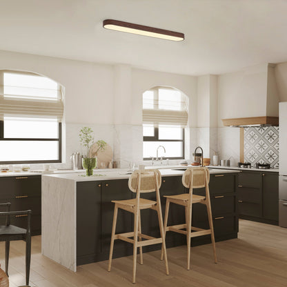 1-Light Scandinavian Ceiling Light Long Flush Mount LED Linear