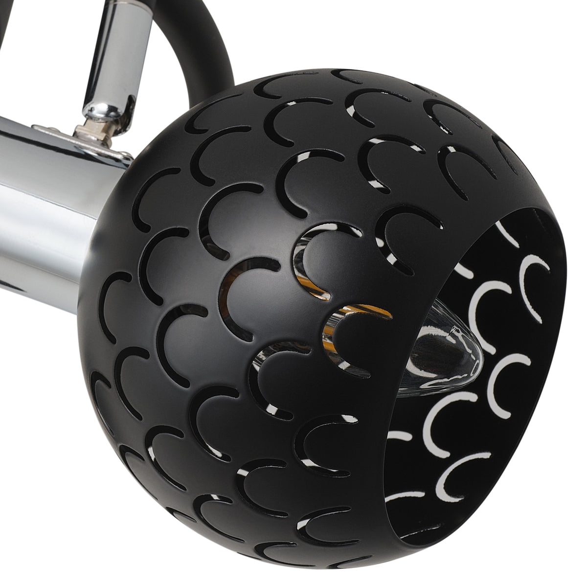 3-Light Modern Black Ceiling Semi-Recessed Spotlight