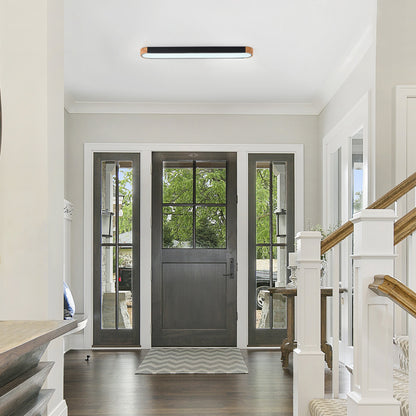 1-Light Dewdrop 37.4" Modern Linear LED Dimmable 5CCT Flush Mount  Ceiling Light