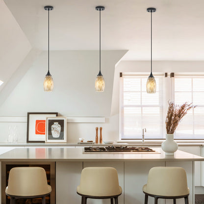1-Light Modern Art Glass Pendant Marble Shade for Kitchen Island