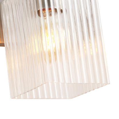 3-Lights Simple Style Dimmable Bathroom Clear Glass Wall Vanity Lighting