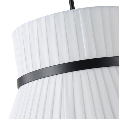 3-Light Creative Flared White Pleated Shade Pendant Lighting