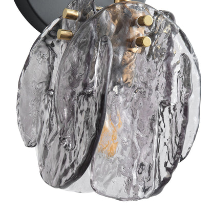 1-Light & 3-Light Modern Wall Sconce Light with Textured Smoke Glass Shape Vanity Light