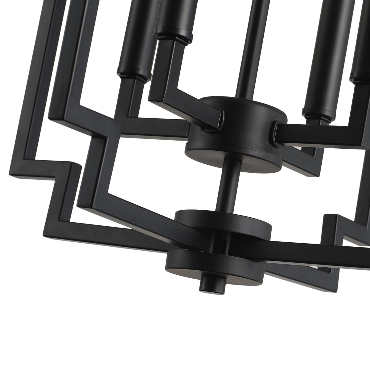 4-Light Modern Black Geometric Pendant Light