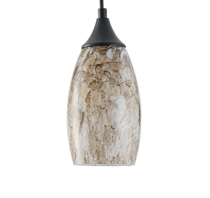 1-Light Modern Art Glass Pendant Marble Shade for Kitchen Island