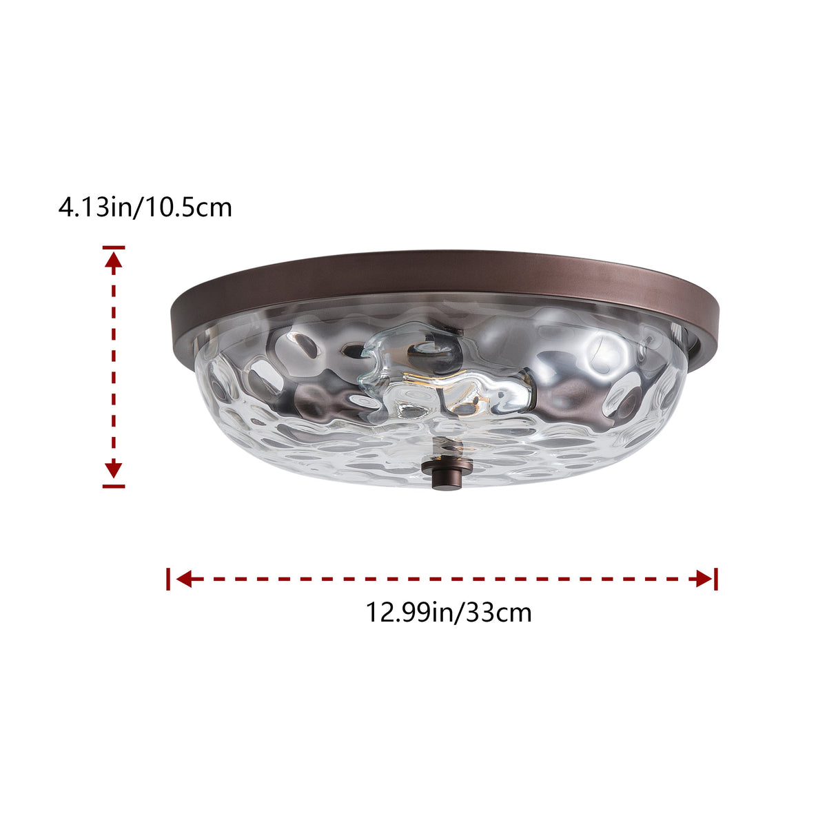 2-Lights Farmhouse Round Shape Flush Mount Lighting