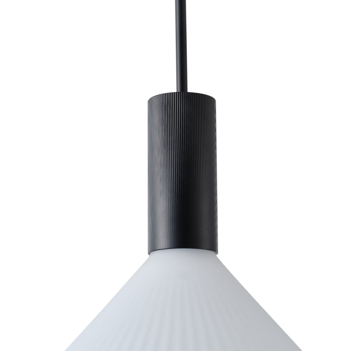 1-Light  Mid Century Modern Pendant Light Trumpet Conical White Glass ETL E26