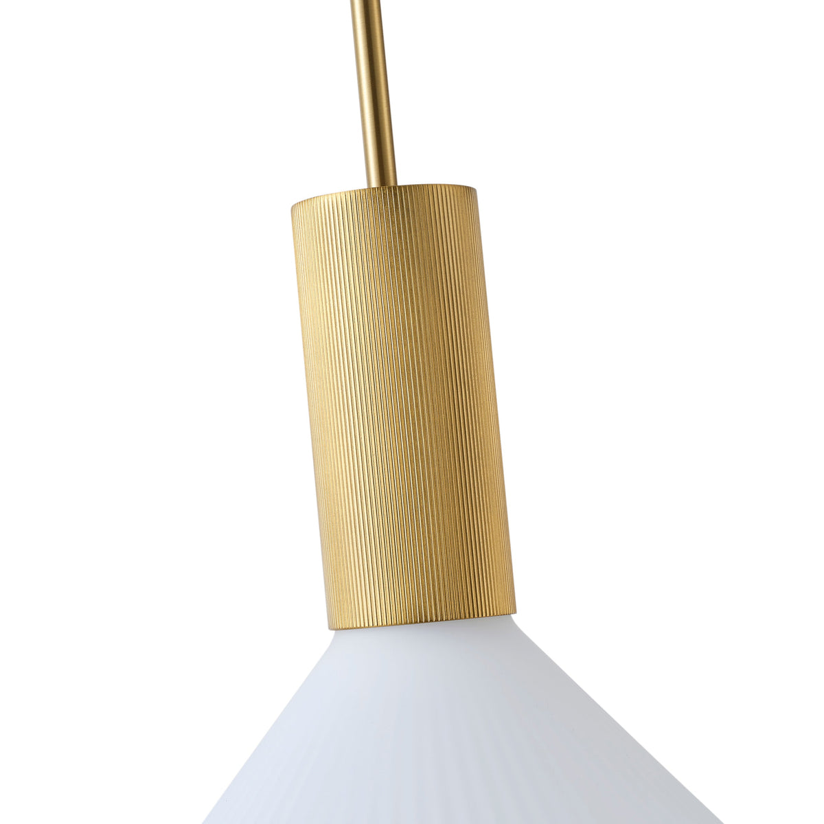 1-Light  Mid Century Modern Pendant Light Trumpet Conical White Glass ETL E26