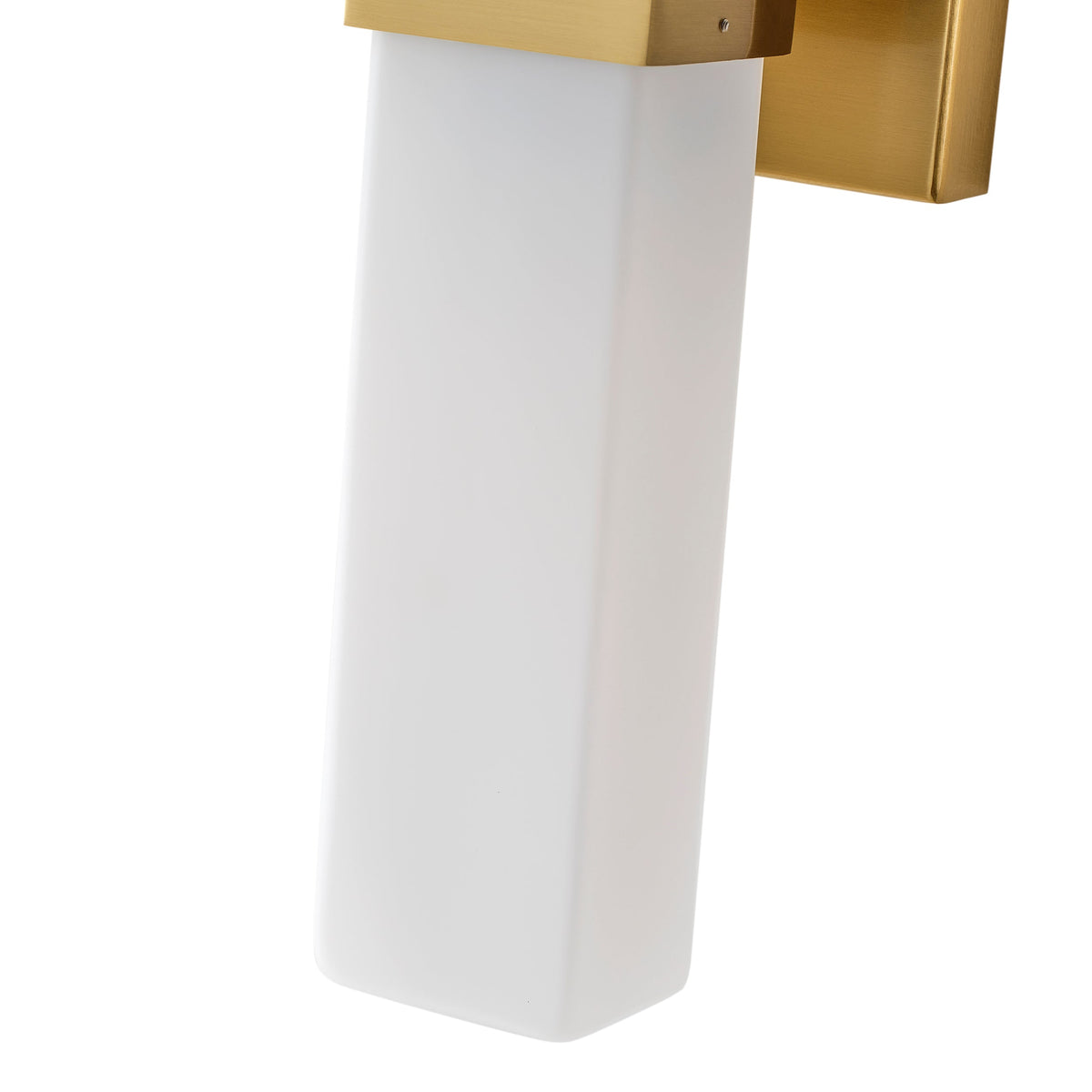 2-Light Contemporary Wall Sconce Linear Bar Brushed Brass Opal Diffuser ETL