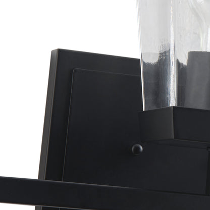 3-Light  Modern Black  Clear Glass Shade  Bathroom Vanity Light