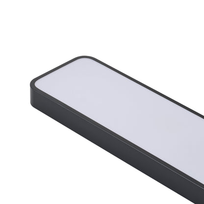 1 Light Scandinavian Style Black Linear Flush Mount Ceiling Light Even Illumination Dimmable
