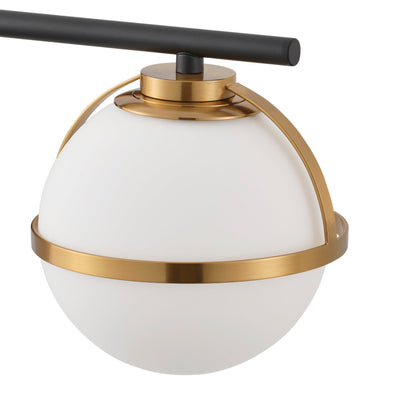 Modern Minimalist Vanity Light Dewdrop Black And Gold Globe Frosted Glass For Bathroom