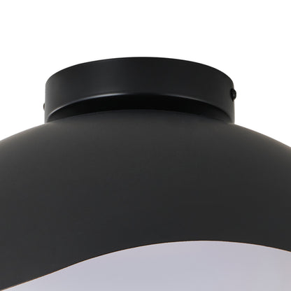1-Light Modern Irregular LED Ceiling Light Matte Black Wood Grain