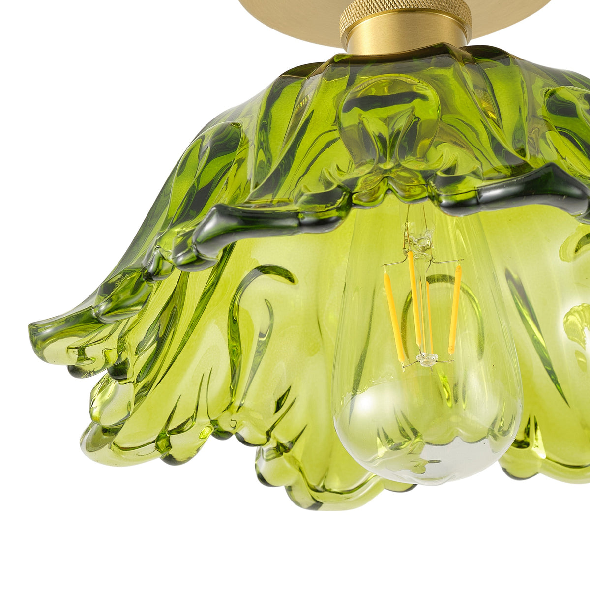 1-Light Scandinavian Semi Flush Mount Ceiling Light