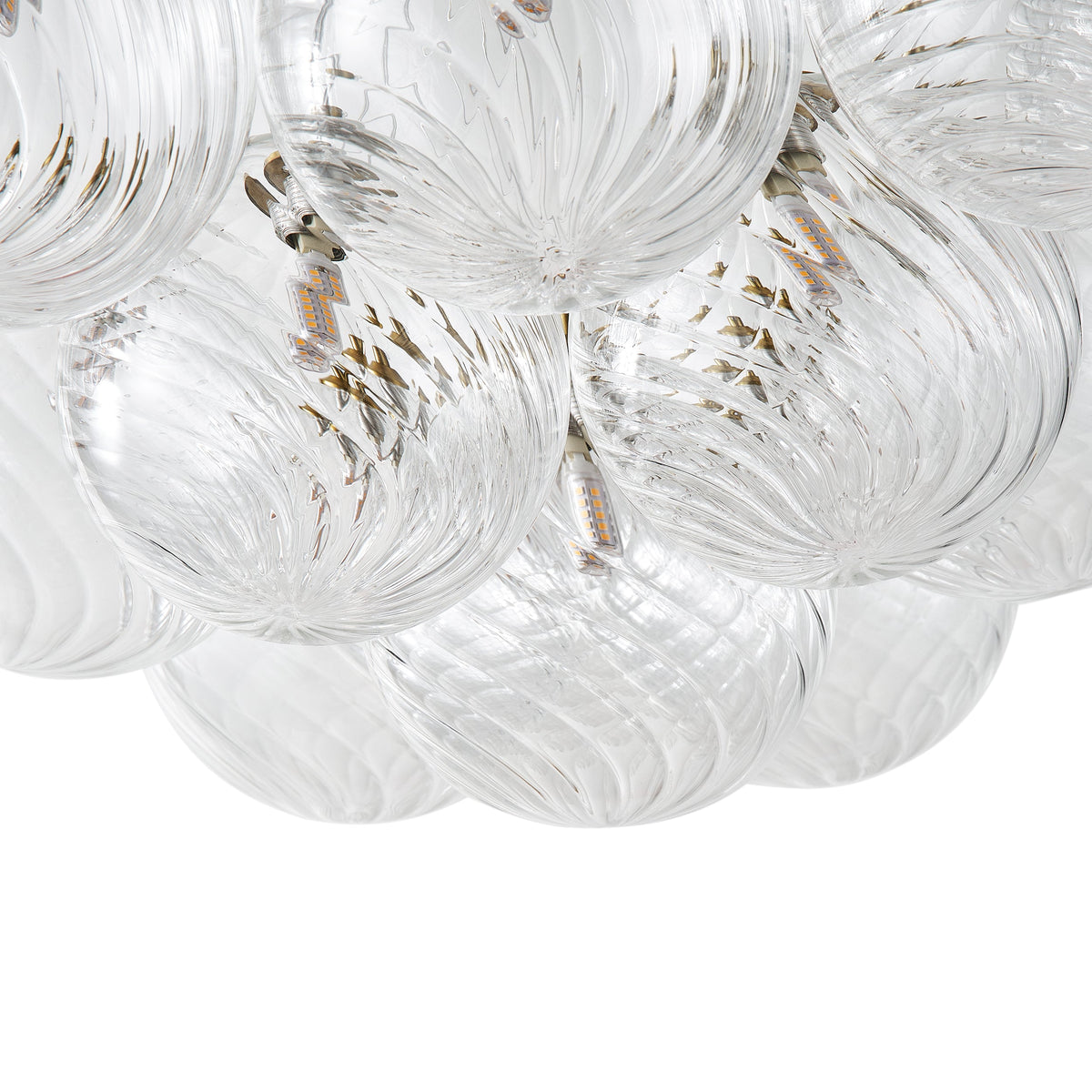 13&19-Light Modern Luxury Glass Globe Chandelier Copper Finish Cluster Pendant Light