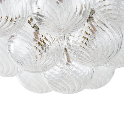 13&19-Light Modern Luxury Glass Globe Chandelier Copper Finish Cluster Pendant Light