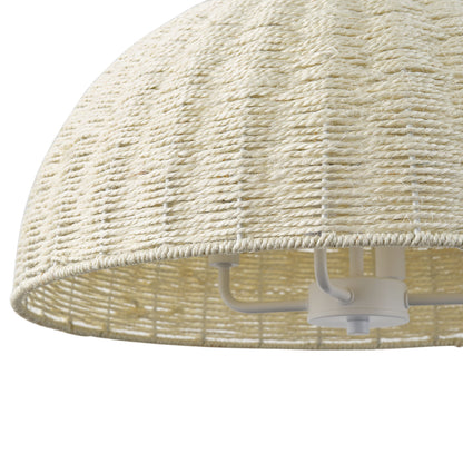 4 -Light Japandi Style Pendant Light Nordic Rattan Fixture