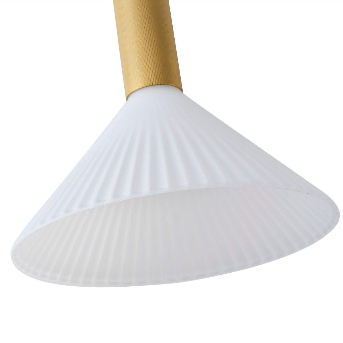 1-Light  Mid Century Modern Pendant Light Trumpet Conical White Glass ETL E26