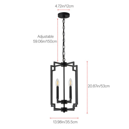 4-Light Modern Black Geometric Pendant Light