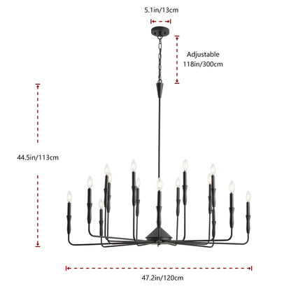 6-Lights & 9-Lights & 16-Lights Small Fresh Candle Shaped Dimmable Chandelier