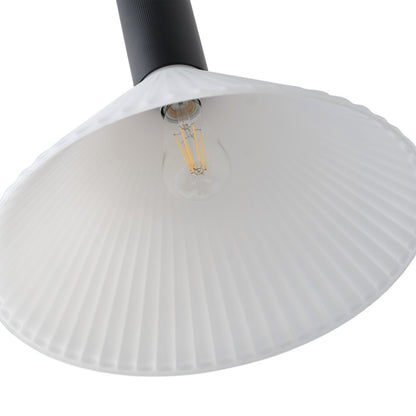 1-Light  Mid Century Modern Pendant Light Trumpet Conical White Glass ETL E26