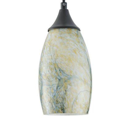 1-Light Modern Art Glass Pendant Marble Shade for Kitchen Island