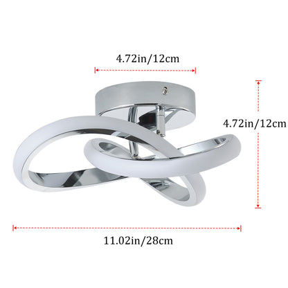 1-Light Modern Chrome LED Ceiling Light Fixture