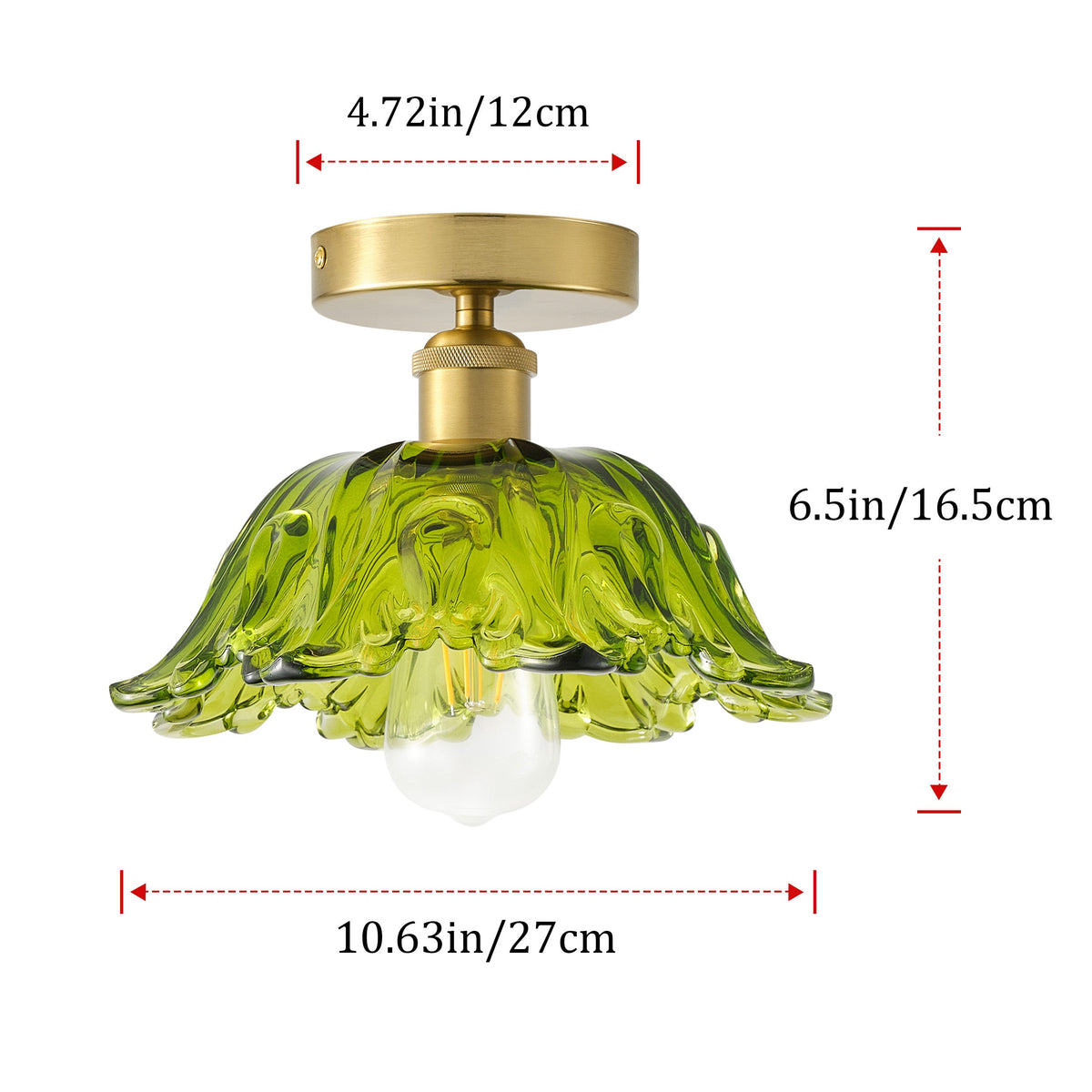 1-Light Scandinavian Semi Flush Mount Ceiling Light