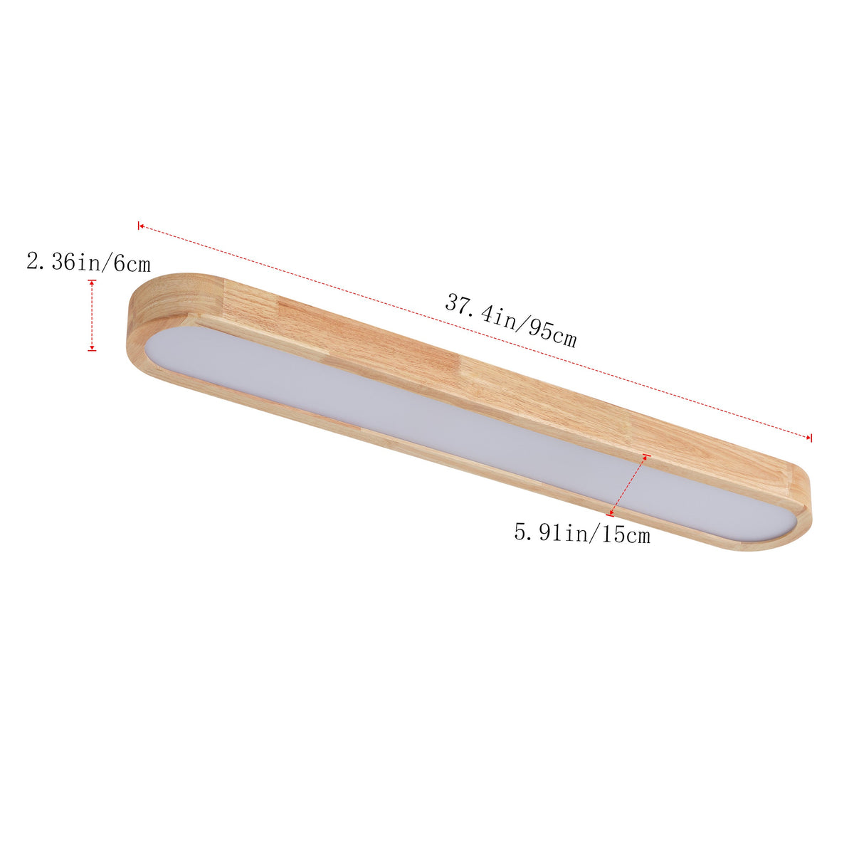 1-Light Scandinavian Ceiling Light Flush Mount Linear Long Bar