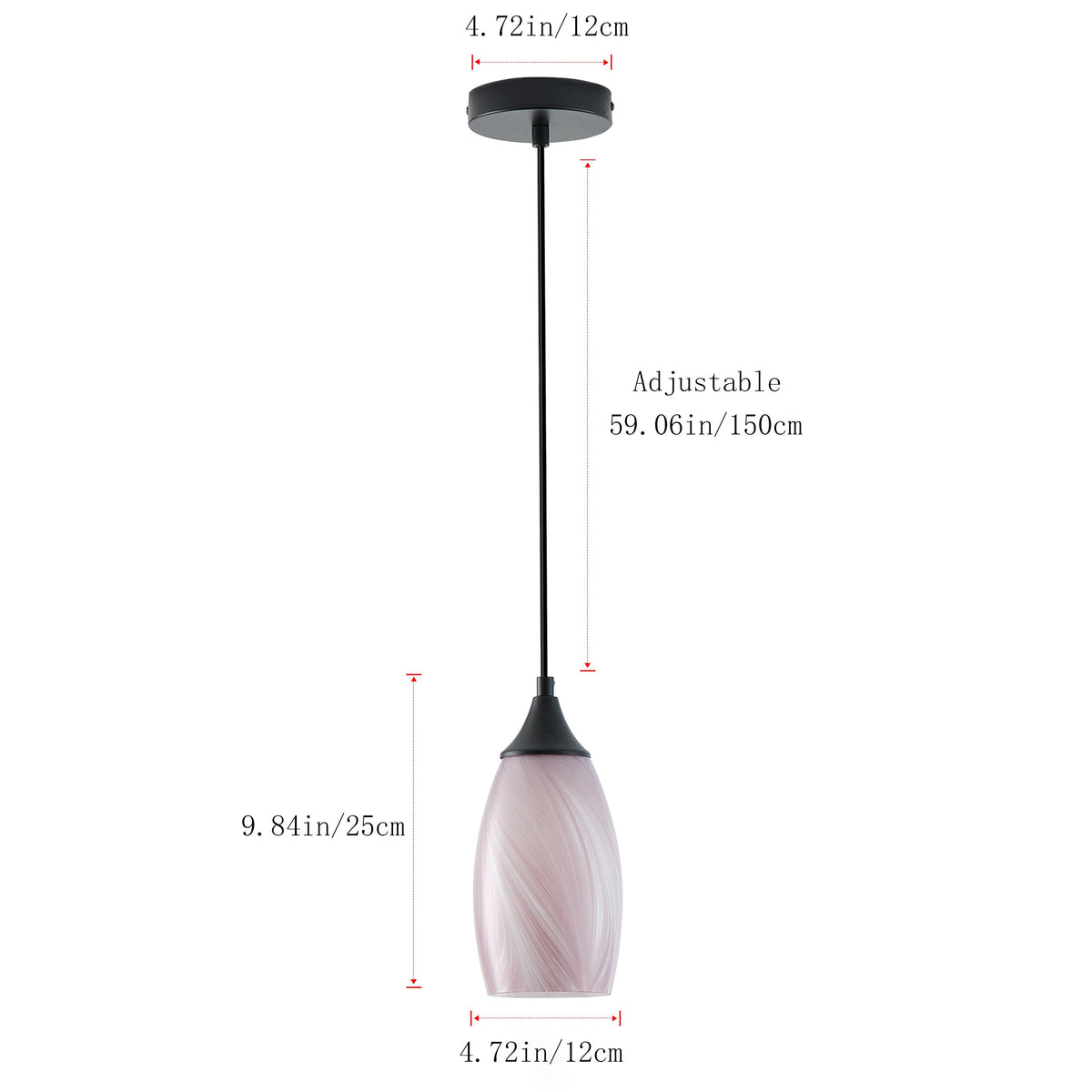 1-Light Modern Art Glass Pendant Marble Shade for Kitchen Island