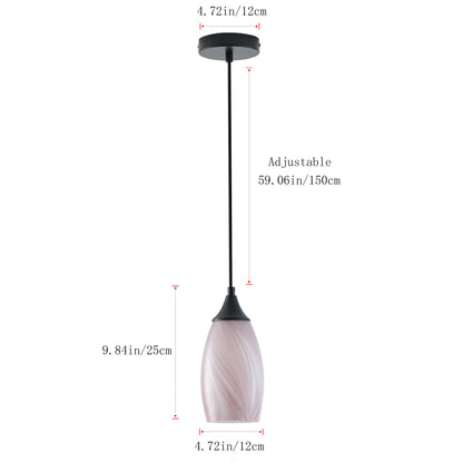 1-Light Modern Art Glass Pendant Marble Shade for Kitchen Island