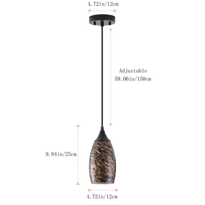 1-Light Modern Art Glass Pendant Marble Shade for Kitchen Island