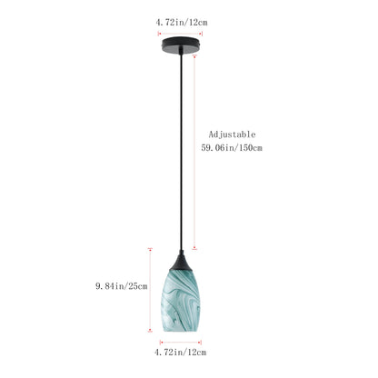 1-Light Modern Art Glass Pendant Marble Shade for Kitchen Island