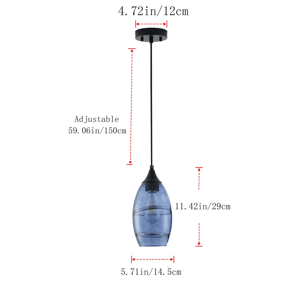 1-Light Modern Art Glass Pendant Marble Shade for Kitchen Island