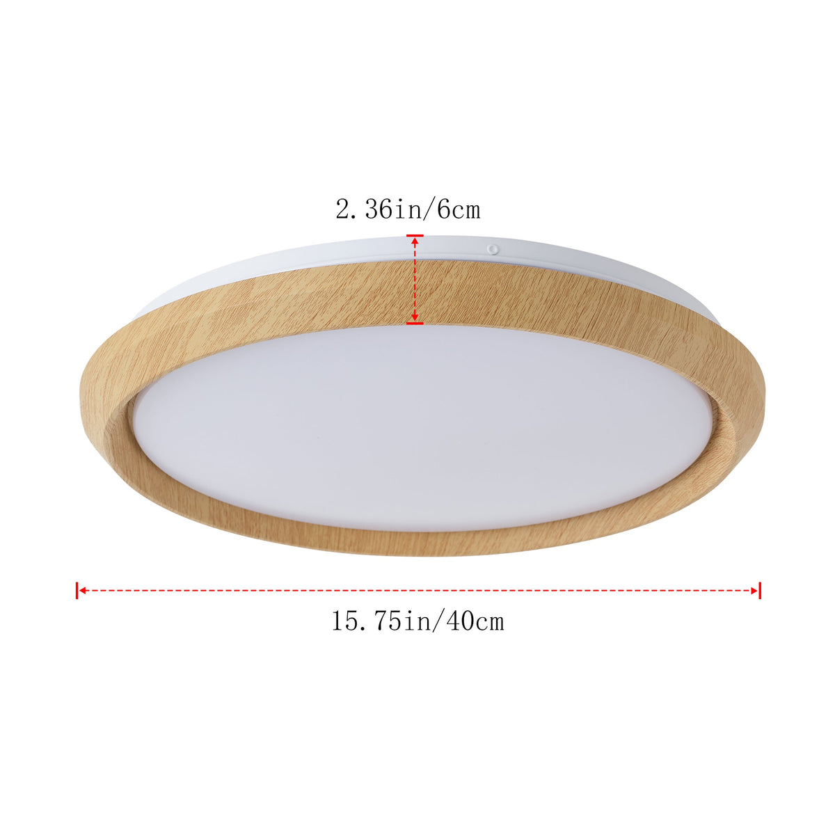 1-Light Natural Style LED 5CCT ETL Soft Glow Ceiling Light