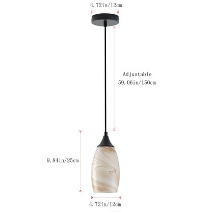 1-Light Modern Art Glass Pendant Marble Shade for Kitchen Island