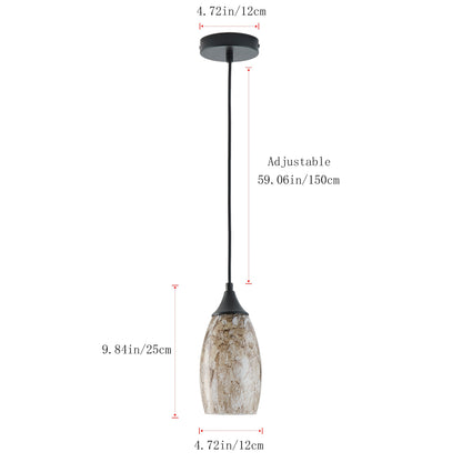 1-Light Modern Art Glass Pendant Marble Shade for Kitchen Island
