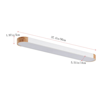 1-Light Dewdrop 37.4" Modern Linear LED Dimmable 5CCT Flush Mount  Ceiling Light