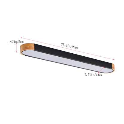 1-Light Dewdrop 37.4" Modern Linear LED Dimmable 5CCT Flush Mount  Ceiling Light