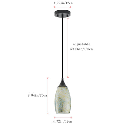 1-Light Modern Art Glass Pendant Marble Shade for Kitchen Island