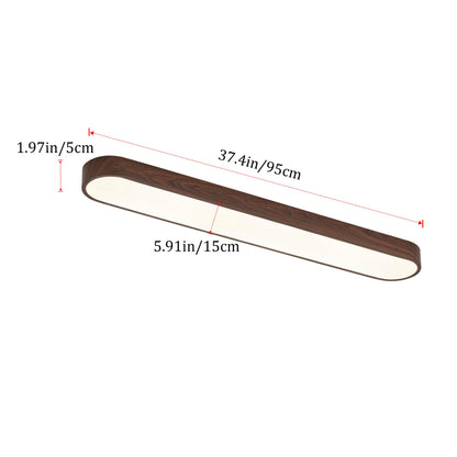 1-Light Scandinavian Ceiling Light Long Flush Mount LED Linear